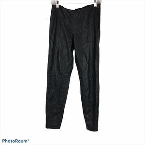 Free People Black Vegan Leather Ankle Zip Pants Size 6